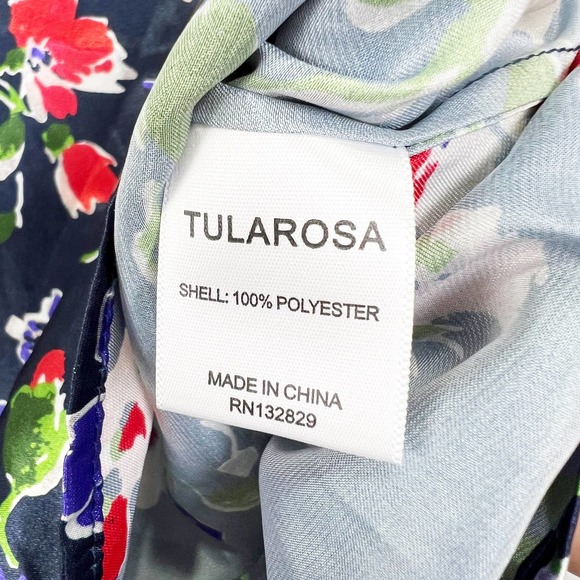 Tularosa Black Satin Floral Sleeveless Blouse Tank Top Size Small - Picture 4 of 6